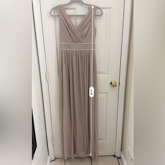 NWT Oleg Cassini Metallic Glitter Tank Dress Size 2 Blush Pink A-Line Wedding - Picture 7 of 10